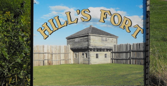 "Signage approaching the fort"